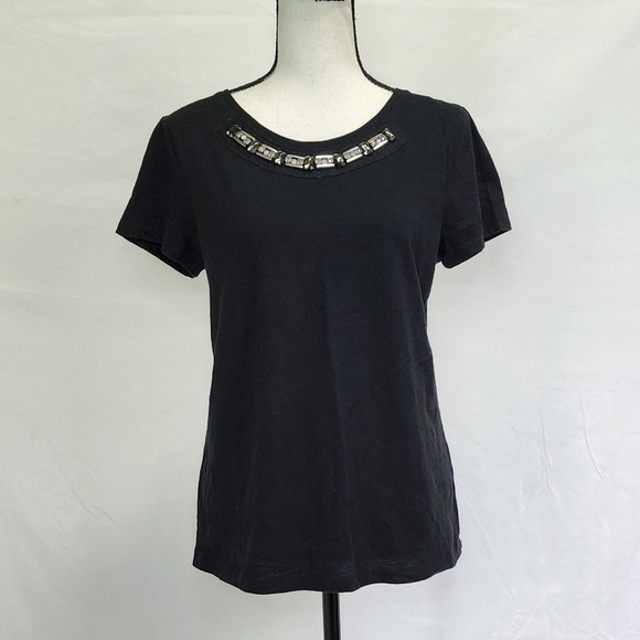 St John's Bay jeweled short sleeve top - Picture 1 of 3